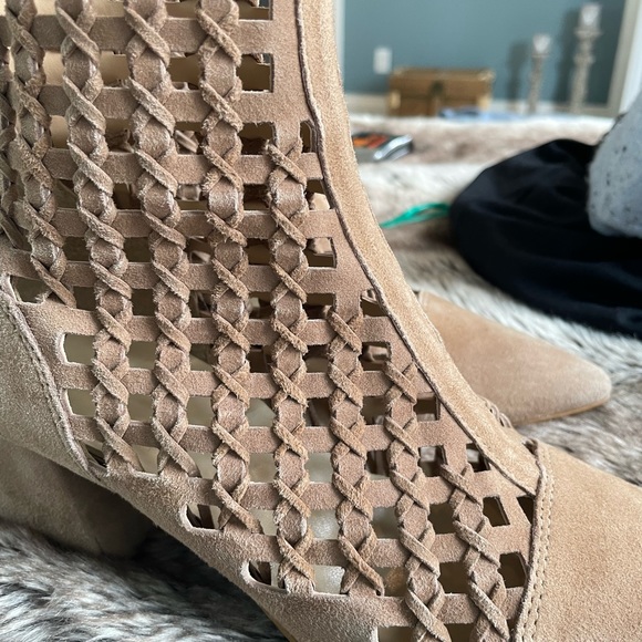 Taupe suede mid ankle boots - Picture 7 of 7